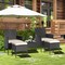 Costway 5PCS Patio Rattan Furniture Set Cushioned Sofa Ottoman Armrest Side Table Garden